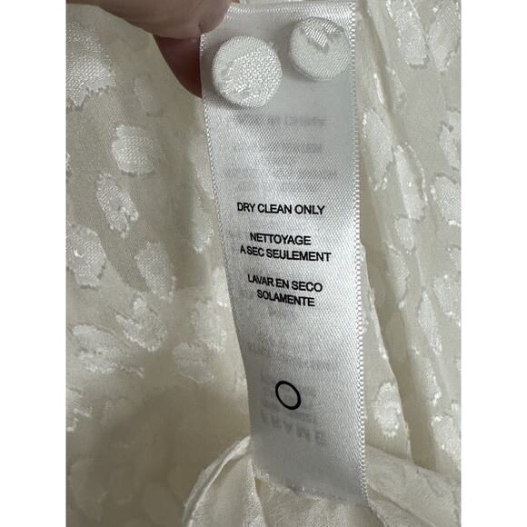 $375Frame Womens Silk Animal Print Long Sleeve Button Up Blouse Top White Sz M - Picture 6 of 8